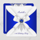 ブルー王室のホワイトダイヤモンドパールバースデーパーティー2 招待状 (正面/裏面)