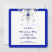 ブルー王室のホワイトダイヤモンドパールバースデーパーティー2 招待状 (裏面)