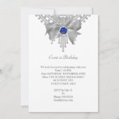 ブルー王室のホワイトダイヤモンドパールバースデーパーティー 招待状 (裏面)