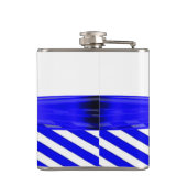 ブルー王室のホワストライプイト結婚婚約 フラスク (裏面)