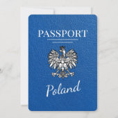 ブルー王室のポーランドパスポート結婚式招待状 招待状 (裏面)