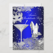 ブルー王室のマスク&ジュエルレースバチェロレッテ 招待状 (正面)