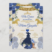 ブルー王室のミクインズ15アノス金ゴールドクラウン 招待状 (正面/裏面)