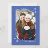 ブルー王室のミニマモダンリストフォトカード シーズンカード (正面)