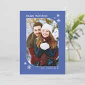 ブルー王室のミニマモダンリストフォトカード シーズンカード (スタンド正面)