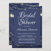 ブルー王室のメイソンジャースブライダルシャワーパーティー 招待状 (正面/裏面)