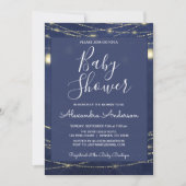 ブルー王室のメイソンジャースボーイズベビーシャワーパーティー 招待状 (正面)