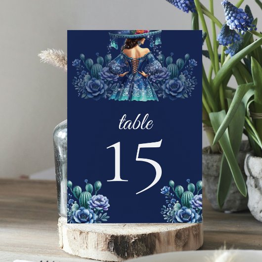 ブルー王室のメキシコスタイルキンセアニラ テーブルナンバー