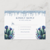 ブルー王室のメキシコスタイルキンセアニラRsvp エンクロージャーカード (正面)