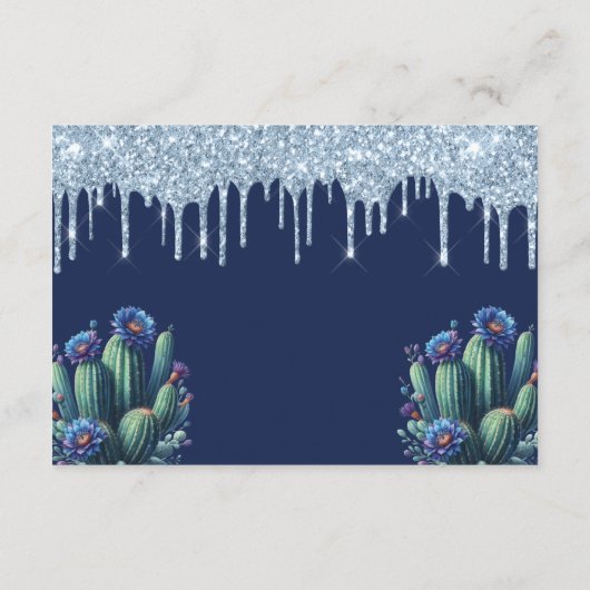 ブルー王室のメキシコスタイルキンセアニラRsvp エンクロージャーカード (裏面)