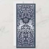 ブルー王室のライオン中世シルバー結婚ズ 招待状 (裏面)