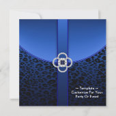 ブルー王室のレオパードパーティの招待状 招待状 (正面)