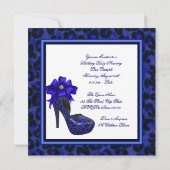 ブルー王室のレオパード誕生日パーティー 招待状 (裏面)