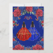 ブルー王室のレッドフローラ女子ツインズキンセアニラ15 招待状 (裏面)