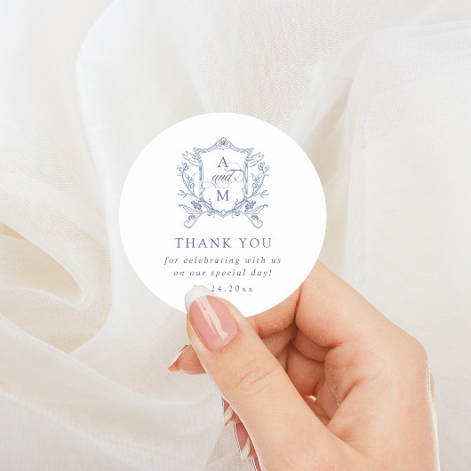 ブルー王室のヴィンテージクレスト結婚の感謝 ラウンドシール