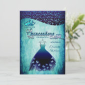 ブルー王室のヴィンテージドレスダマスクティアラ・キンセアニラ 招待状 (スタンド正面)