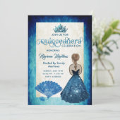 ブルー王室のヴィンテージハンドファンティアラ・クインズ 招待状 (スタンド正面)