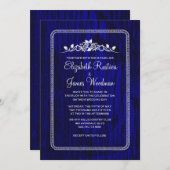 ブルー王室のヴィンテージバーンウッド結婚式招待状 招待状 (正面/裏面)