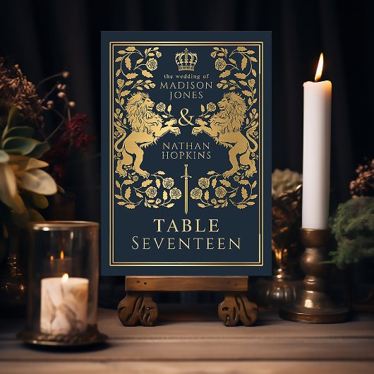 ブルー王室の中世ライオ結婚ン テーブルナンバー