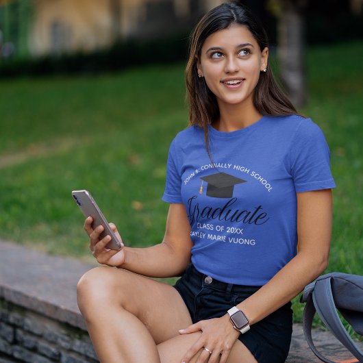 ブルー王室の大学院カスタム2025年度卒業 Tシャツ