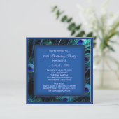 ブルー王室の女性ピーコックバースデーパーティー 招待状 (スタンド正面)