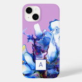 ブルー王室の抽象芸術フルードアーモノグラムのト Case-Mate iPhoneケース (裏面)