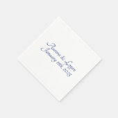 ブルー王室の文字伝統的結婚ズカクテル スタンダードカクテルナプキン (角)