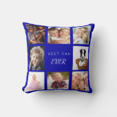 ブルー王室の最高のパパ写真コラージュ クッション (正面)