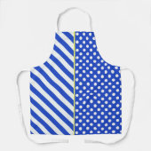 ブルー王室の水玉模様とストライプby ShirleyTaylor エプロン (正面)