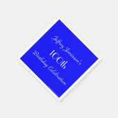 ブルー王室の紙ナプキンス100th誕生日パーティー スタンダードカクテルナプキン (角)