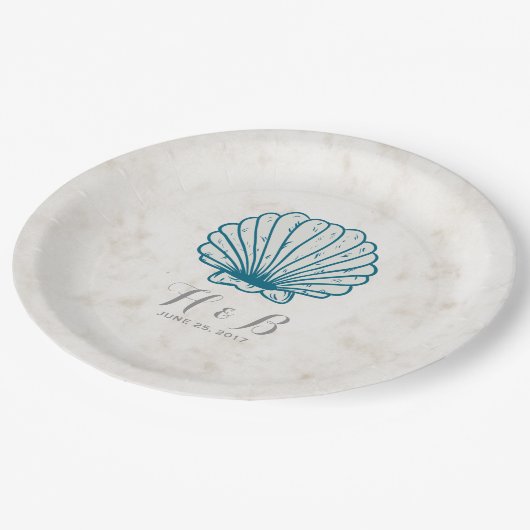 ブルー王室の素朴シーセ結婚ル ペーパープレート (アングル)