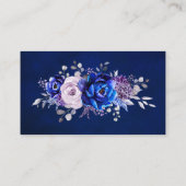 ブルー王室の薄紫パープルフローラ結婚披露宴 エンクロージャーカード (裏面)