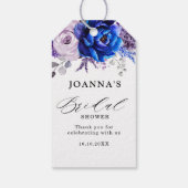 ブルー王室の薄紫パープルブライダルシャワーありがとう ギフトタグ (裏面)