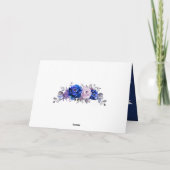 ブルー王室の薄紫パープルブライダルシャワーありがとう サンキューカード (裏面)