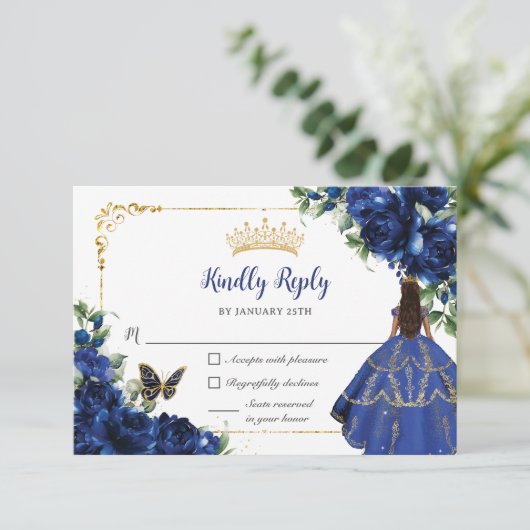 ブルー王室の蝶プリンセス金ゴールドキンセアニラ 出欠カード (スタンド正面)