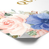 ブルー王室の赤面フローラキンセアニラティアラウェルカム ポスター (角)