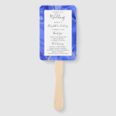 ブルー王室の金ゴールドアゲート結婚式 プログラム ハンドファン (正面)