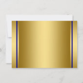 ブルー王室の金ゴールドエスニックプリンスベビーシャワー 招待状 (裏面)