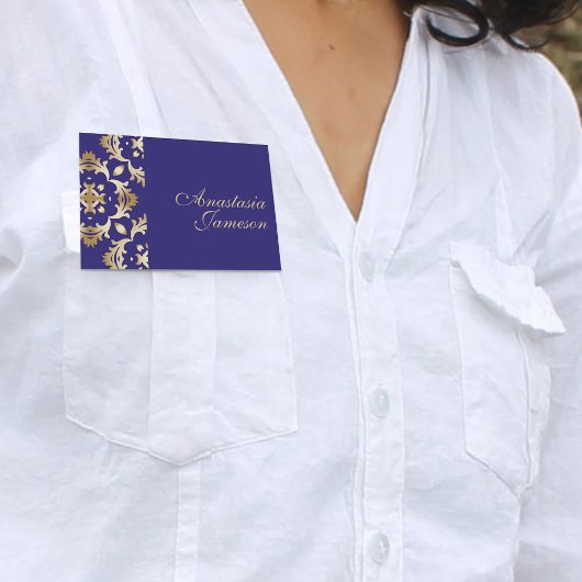 ブルー王室の金ゴールドクラシックヴィンテージエレガントアンティーク 名札