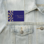 ブルー王室の金ゴールドクラシックヴィンテージエレガントアンティーク 名札 (インサイチュ)