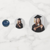 ブルー王室の金ゴールドグリッターダスト卒業ありがとう コンフェッティ (裏面)