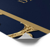 ブルー王室の金ゴールドダスターバンディ標識 ポスター (角)