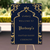 ブルー王室の金ゴールドダスターバンディ標識 ポスター