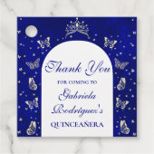 ブルー王室の金ゴールドティアラバタフライキンセアニラ15日 フェイバータグ (正面)