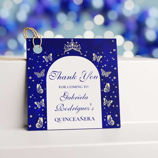 ブルー王室の金ゴールドティアラバタフライキンセアニラ15日 フェイバータグ