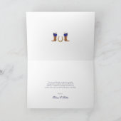 ブルー王室の金ゴールドバラエレガントシャロウエスタンスタイル サンキューカード (内部)