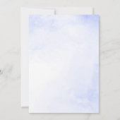 ブルー王室の金ゴールドフローラウォーターカラーキンセアニラ 招待状 (裏面)