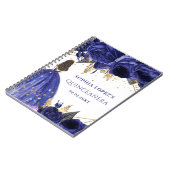 ブルー王室の金ゴールドフローラプリンセスキンセアニェラ ノートブック (左側)