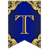 ブルー王室の金ゴールドプリンスクラウンベビーシャワー バンティングフラッグ (第3の旗)