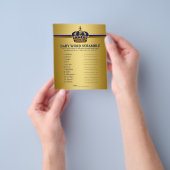 ブルー王室の金ゴールドプリンスベビーシャワーゲーム チラシ (手)